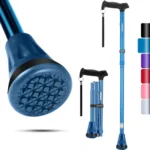REHAND Walking Canes for Women & Men,Foldable Adjustable Collapsible Walking Stick for Seniors,Pivoting,Blue
