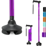 Rehaescort Walking Cane with Travel Bag for Aldult,Adjustable Walking Sticks,Hiking Sticks Lightweight Pivot Tip for Men and Women,Purple