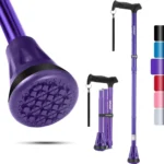 REHAND Walking Canes for Women & Men,Foldable Adjustable Collapsible Walking Stick for Seniors,Pivoting,Purple