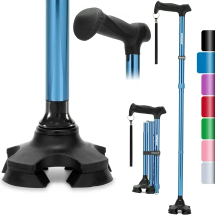 REHAND Adjustable Walking Cane,Lightweight Folding Walking Stick with for Men & Women,Seniors & Adults,Collapsible,Heavy Duty,Blue