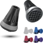 Rehand 2PCS Cane Tips and Crutch Tips Black,3/4 Inch All Terrain Tip for Cane & Crutch,Rubber Replacement Foot Pad,0.75 Inch Cane Tips Heavy Duty