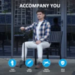 REHAND Adjustable Foldable Quad Cane,Lightweight Walking Cane for Men & Women with 4-Pronged Base for Extra Balance & Stability,Black - Image 2