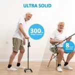 HEALTHBAZAAR Quad Cane Walking Cane for Women & Men for Balance Stability Adjustable Lightweight Walking Stick Black - Image 2