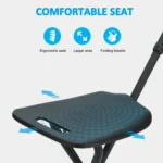 REHAND Walking Canes with Seat 350 LB Capacity,Lightweight Foldable Adjustable Aluminum Walking Stick Chair for Men & Women Seniors,Black - Image 2