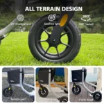 HEALTHBAZAAR 3 Wheels Rollator Walker,Foldable Walker with Detachable Tray and Storage Bag,Capacity 400IBS - Image 2