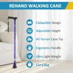 REHAND Walking Canes for Women & Men,Foldable Adjustable Collapsible Walking Stick for Seniors,Pivoting,Purple - Image 2