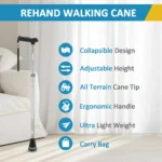 REHAND Foldable Walking Canes,Adjustable Height | Lightweight & Durable | Heavy Duty Walking Cane for Seniors Women & Men,Silver - Image 2