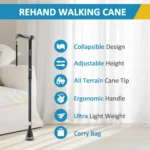 REHAND Adjustable Foldable Walking Cane for Seniors - Lightweight Heavy Duty Canes with Non-Slip Grip, Collapsible Design (Black) - Image 3