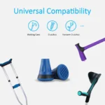 Rehand 2PCS Cane Tips and Crutch Tips Blue,3/4 Inch All Terrain Tip for Cane & Crutch,Rubber Replacement Foot Pad,0.75 Inch Cane Tips Heavy Duty - Image 3
