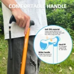 Rehaescort Adjustable Folding Walking Cane,Lightweight Heavy Duty Sticks Pivot Tip for Men and Women,Brown - Image 3