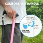 Rehaescort Walking Cane with Travel Bag for Aldult,Adjustable Walking Sticks,Hiking Sticks Lightweight Pivot Tip for Men and Women,Pink - Image 3