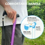 Rehaescort Walking Cane with Travel Bag for Aldult,Adjustable Walking Sticks,Hiking Sticks Lightweight Pivot Tip for Men and Women,Purple - Image 3