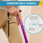 REHAND Adjustable Walking Cane,Lightweight Folding Walking Stick with for Men & Women,Seniors & Adults,Collapsible,Heavy Duty,Purple - Image 3