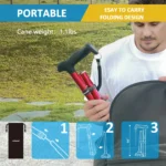 REHAND Self Standing Pivot Walking Cane for Men & Women - Foldable,Adjustable,Lightweight,Soft Handle Grip with Travel Bag, Walking Sticks for Seniors & Adults,Red - Image 4