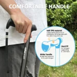 Rehaescort Adjustable Folding Walking Cane,Lightweight Heavy Duty Sticks Pivot Tip for Men and Women,Black - Image 4