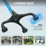 HEALTHBAZAAR Quad Cane Walking Cane for Women & Men for Balance Stability Adjustable Lightweight Walking Stick Blue - Image 4