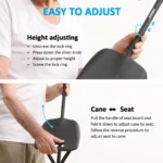 REHAND Walking Canes with Seat 350 LB Capacity,Lightweight Foldable Adjustable Aluminum Walking Stick Chair for Men & Women Seniors,Black - Image 4