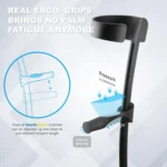 HEALTHBAZAAR Adult Forearm Crutches with Ergonomic Handles,Continuous Height Adjustment,All-Terrain Tip & Non-Slip Base,Magnetic Handle - Image 4