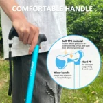 Rehaescort Adjustable Folding Walking Cane,Lightweight Heavy Duty Sticks Pivot Tip for Men and Women,Blue - Image 5