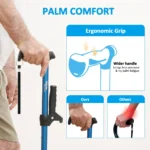 HEALTHBAZAAR Quad Cane Walking Cane for Women & Men for Balance Stability Adjustable Lightweight Walking Stick Blue - Image 5