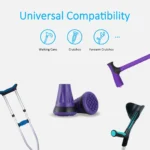 Rehand 2PCS Cane Tips and Crutch Tips Purple,3/4 Inch All Terrain Tip for Cane & Crutch,Rubber Replacement Foot Pad,0.75 Inch Cane Tips Heavy Duty - Image 6