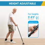 REHAND Adjustable Walking Cane,Lightweight Folding Walking Stick with for Men & Women,Seniors & Adults,Collapsible,Heavy Duty,Black - Image 6