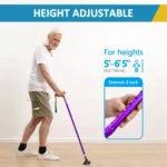 REHAND Adjustable Walking Cane,Lightweight Folding Walking Stick with for Men & Women,Seniors & Adults,Collapsible,Heavy Duty,Purple - Image 6