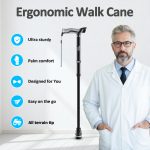 Walking Cane for Men & Women, Foldable Cane with Shock Absorption - Adjustable, Lightweight Collapsible Walking Stick for Seniors & Adults, Comfort Grip Handle, Heavy Duty All Terrain Tip - Image 2