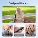 Walking Cane for Men & Women with LED Light - Self Standing Pivot Cane, Adjustable, Lightweight, Folding Walking Sticks for Seniors & Adults with Wrist Strap, Travel Bag - Image 3