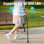 Walking Cane for Men & Women, Foldable Cane with Shock Absorption - Adjustable, Lightweight Collapsible Walking Stick for Seniors & Adults, Comfort Grip Handle, Heavy Duty All Terrain Tip - Image 6