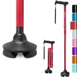 Walking Cane for Men & Women - Folding, Adjustable, Lightweight, Walking Canes for Seniors Balance, Free Standing, Pivot Tip, Soft Handle, Foldable Walking Sticks with Travel Bag