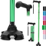 REHAND Walking Cane for Men & Women - Foldable, Adjustable, Lightweight, Self Standing Pivot Walking Cane, Soft Handle Grip, with Travel Bag, Walking Sticks for Seniors & Adults