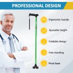 REHAND Walking Cane for Men & Women - Foldable, Adjustable, Lightweight, Self Standing Pivot Walking Cane, Soft Handle Grip, with Travel Bag, Walking Sticks for Seniors & Adults - Image 2