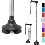 Walking Cane for Men & Women - Folding, Adjustable, Lightweight, Walking Canes for Seniors Balance, Free Standing, Pivot Tip, Soft Handle, Foldable Walking Sticks with Travel Bag