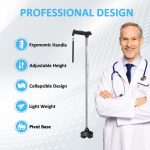 Walking Cane for Men & Women - Folding, Adjustable, Lightweight, Walking Canes for Seniors Balance, Free Standing, Pivot Tip, Soft Handle, Foldable Walking Sticks with Travel Bag - Image 2