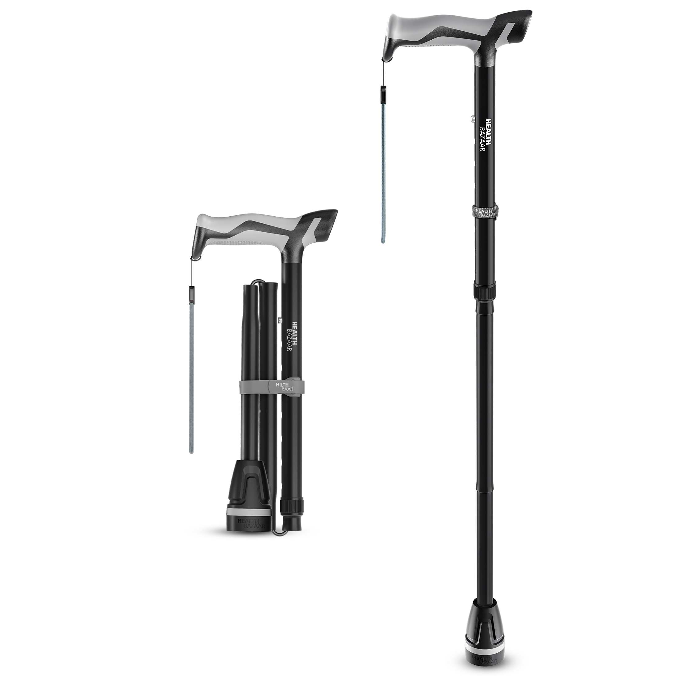 首图1 Walking Cane for Men & Women, Foldable Cane with Shock Absorption - Adjustable, Lightweight Collapsible Walking Stick for Seniors & Adults, Comfort Grip Handle, Heavy Duty All Terrain Tip - Image 1