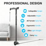 Walking Cane for Men & Women - Self Standing Pivot Cane, Adjustable, Foldable Walking Sticks for Seniors & Adults with Wrist Strap, Travel Bag | TRIGRIP - Image 2
