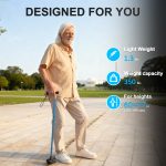 Walking Cane for Men & Women - Self Standing Pivot Cane, Adjustable, Foldable Walking Sticks for Seniors & Adults with Wrist Strap, Travel Bag | TRIGRIP - Image 6